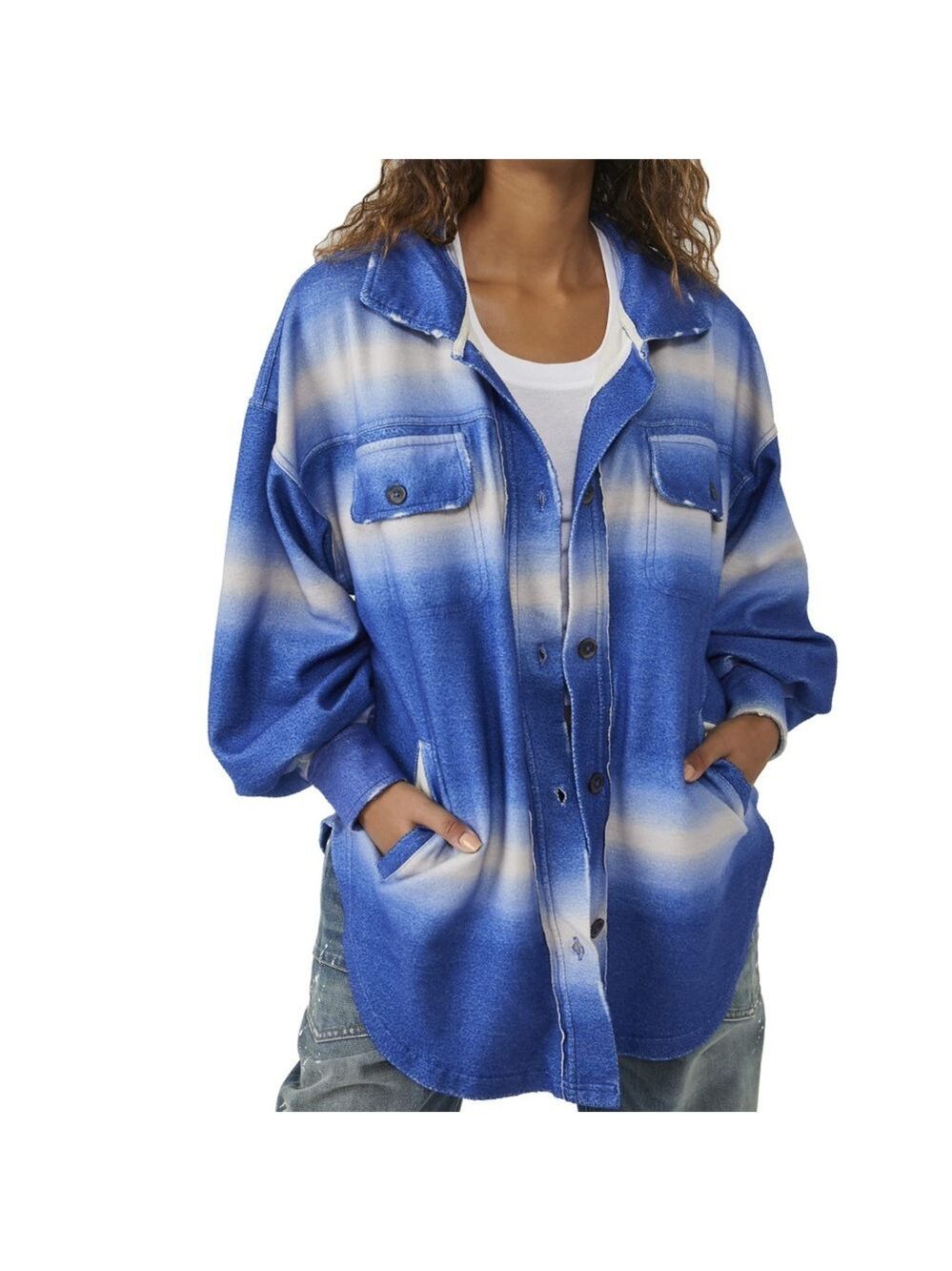 Free People Ruby Jacket in Deep Sea Blue Size S